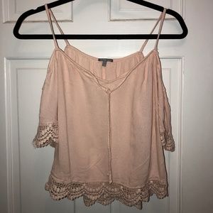 Light Pink Off The Shoulder Top